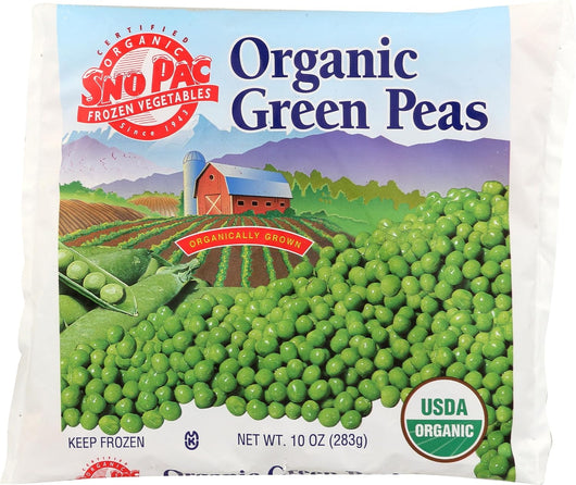 SNP Frozen Organic Peas, bulk case