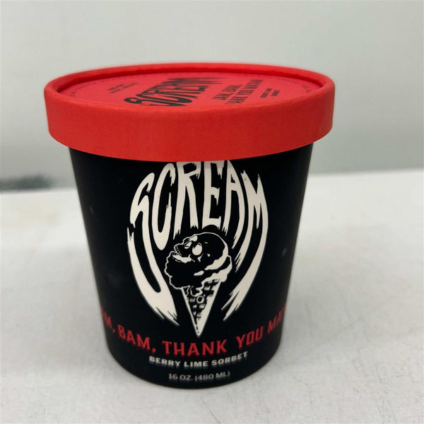 SCR - Ice Cream, Pint, Jam Bam Thank You Ma'am (Lime Strawberry Sorbet)