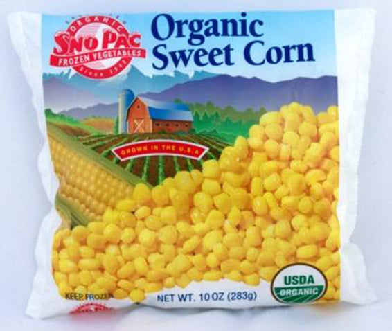 SNP Frozen Organic Corn, 10oz bag