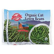 SNP Frozen Organic Green beans, 5 lb bag