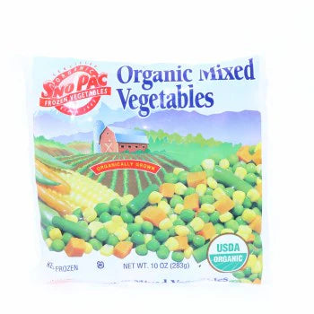 SNP Frozen Organic Mixed Vegetables 10oz bag