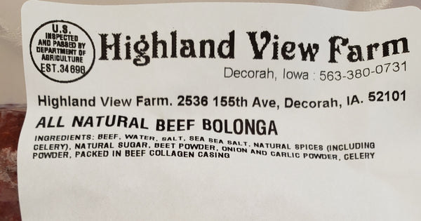 HVF Beef Bologna Lunch Meat