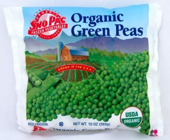 SNP Frozen Organic Peas, 5 lb bag