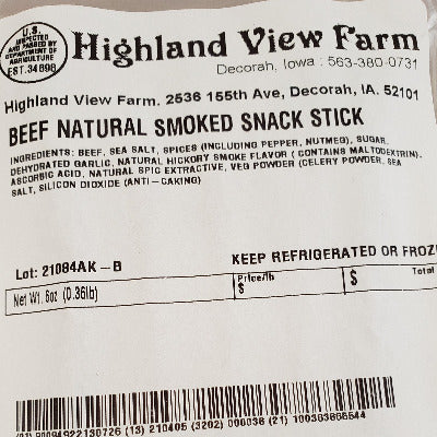 HVF Beef Snack Sticks